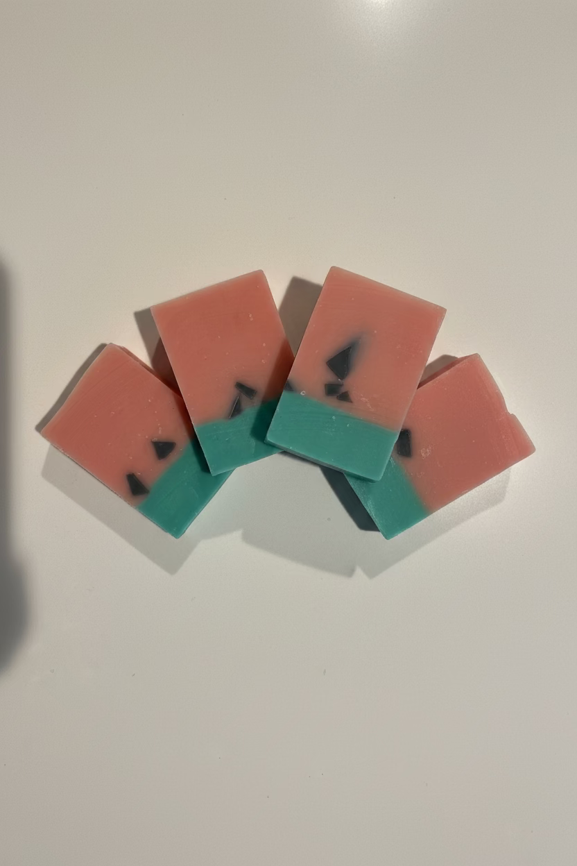 Watermelon Wave (unscented) Cold-Process Soap